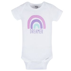Gerber Baby Girls Rainbow Short Sleeve Onesies® Bodysuits 2 Pack 0-3 Months